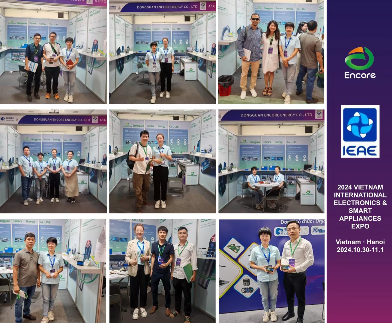 Oktubre 29- Nobyembre 1, 2024 Dongguan ENCORE Energy Co., Ltd. ay lumahok sa ulat ng Vietnam International Electronics & Smart Appliances Expo Exhibition